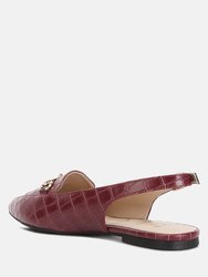 Trempe Croc Slingback Flat Sandals