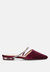 Turnon Velvet Diamante Detail Flat Mules - Burgundy