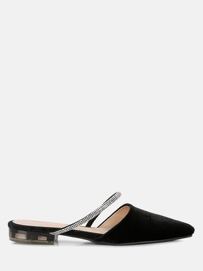 London Rag Turnon Velvet Diamante Detail Flat Mules product