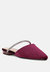 Turnon Velvet Diamante Detail Flat Mules