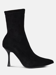 Tweeple Stiletto Boot With A Pointed Toe - Black