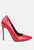 Urchin Croc High Stiletto Heel Pumps - Red