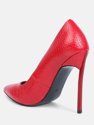 Urchin Croc High Stiletto Heel Pumps