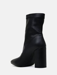 Valeria Pointed Toe High Ankle Boots With Side Zipper