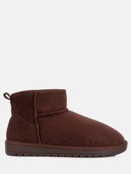 Vesper High Ankle Flat Winter Boots - Dark Brown