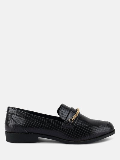 London Rag Vouse Low Block Loafers Adorned With Golden Chain product