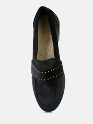 Walkin Stud Detail Velvet Loafers