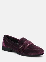 Walkin Stud Detail Velvet Loafers