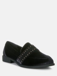 Walkin Stud Detail Velvet Loafers