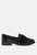 Walkin Stud Detail Velvet Loafers - Black