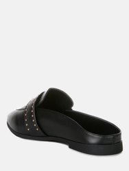 Walkout Faux Leather Studded Detail Mules