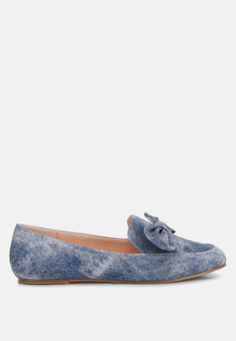 Waveney Bow Embellished Loafers - Denim