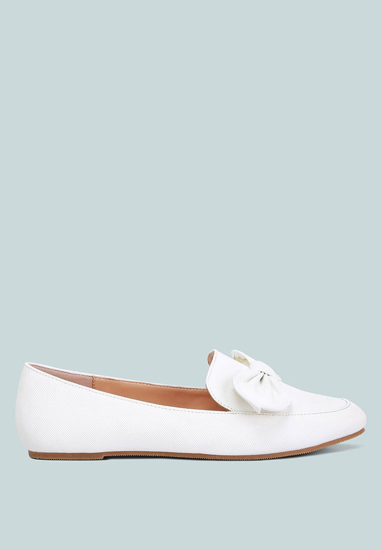 Waveney Bow Embellished Loafers - Off White