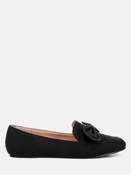 Waveney Bow Embellished Loafers - Black