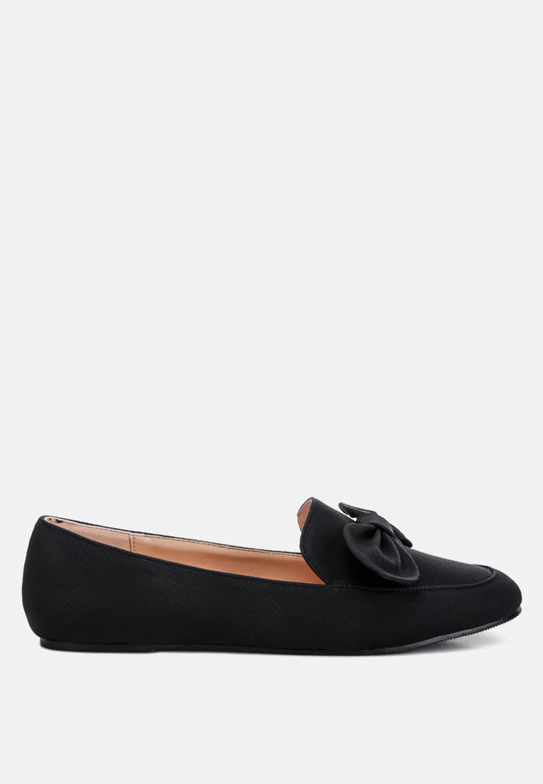 Waveney Bow Embellished Loafers - Black
