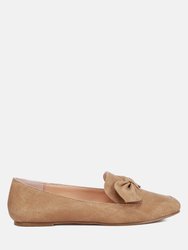 Waveney Bow Embellished Loafers - Tan