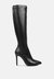 Wheedle Croc High Heeled Calf Boots - Black