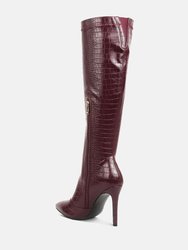 Wheedle Croc High Heeled Calf Boots