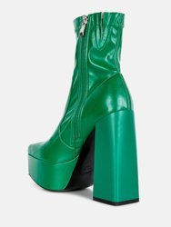 Whippers Patent PU High Platform Ankle Boots