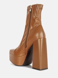 Whippers Patent PU High Platform Ankle Boots