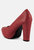 Whitley Croc Texture High Block Heel Pumps