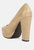 Whitley Croc Texture High Block Heel Pumps