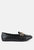 Wibele Croc Textured Metal Show Detail Loafers - Black