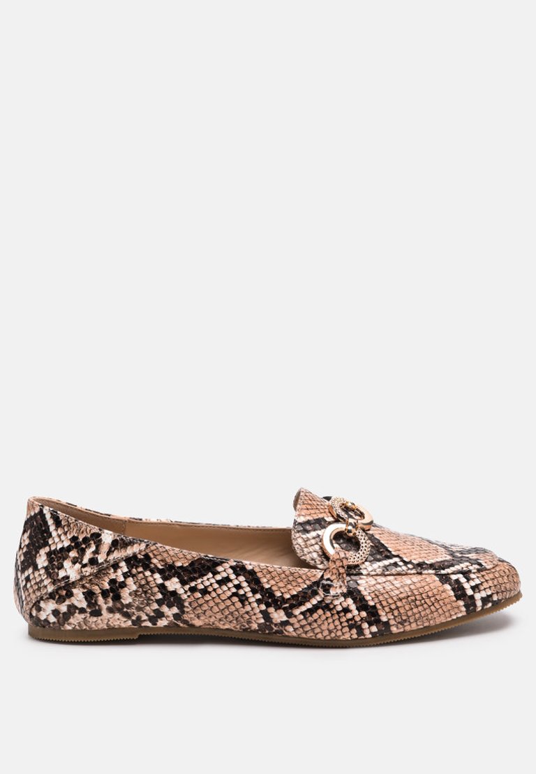 wibele croc textured metal show detail loafers - Natural