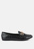 wibele croc textured metal show detail loafers - Black