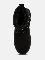 Winifred Rhinestone Embellished Fur Lined Boots