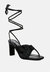 Xuxa Metallic Tie up Italian Block Heel Sandals