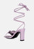 Xuxa Metallic Tie up Italian Block Heel Sandals