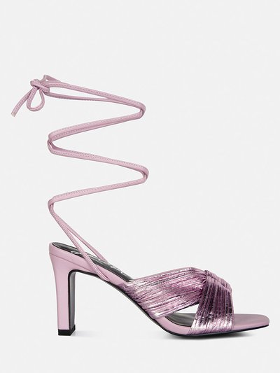London Rag Xuxa Metallic Tie up Italian Block Heel Sandals product