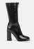 Year Round High Heeled Calf Boots - Black