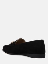 Zaara Solid Faux Suede Loafers