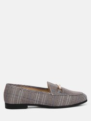 Zaara Solid Faux Suede Loafers - Grey