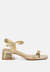 Zabou Metallic Ankle Strap Low Block Heels - Gold