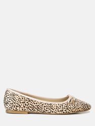 Ziggy Animal Print Flat Bow Ballerinas - Leopard