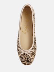 Ziggy Animal Print Flat Bow Ballerinas