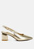 Zofoya Metallic Faux Leather Slingback Sandals - Gold