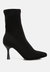 Zudio Solid Mid Heel Sock Boots - Black