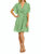 Caillan Pleated Surplice Dress - Absinthe Green Polka Dot