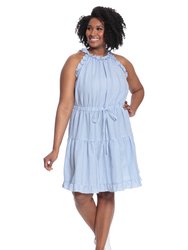 Curve Micah Dress - Blue/White