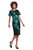 Sasia Dress - Black/Jade Green