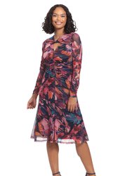 Seraphina Dress - Navy/Rosebud