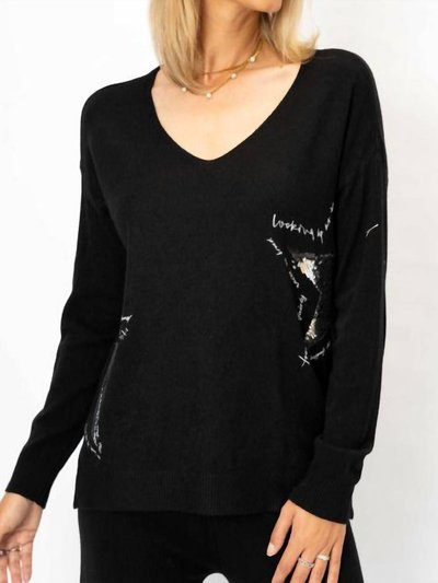 Look Mode USA Sweater With Silver Sequin Stars product