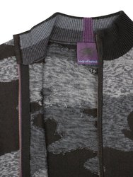 Carlo Charcoal Camo Full Zip Sweater