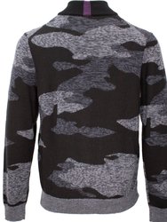 Carlo Charcoal Camo Full Zip Sweater