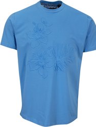 Carson Embossed Floral Tee - Blue - Carson Embossed Floral Blue