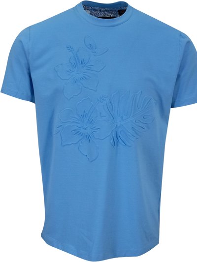 Lords of Harlech Carson Embossed Floral Tee - Blue product